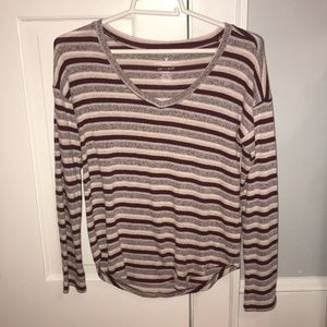 American Eagle Striped Long Sleeve Shirt